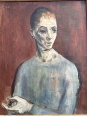 ANTIQUE PORTRAIT PAINTING WPA ARTIST LUCIUS CROWELL IMPRESSIONIST NEW YORK IL