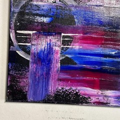 Original Abstract Painting 12 X 12 Canvas Acrylic Signed Titled Come Together