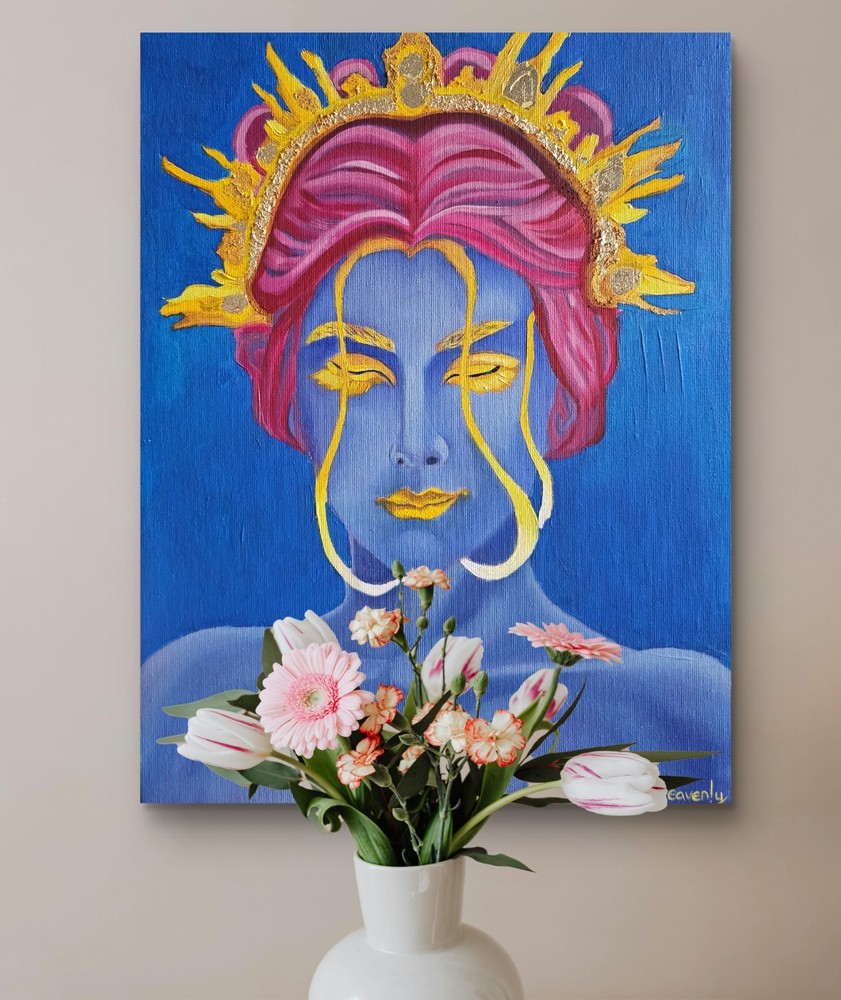 art 533 original painting 35×45 cm OB oil on canvas OB girl woman modern