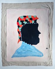 Clementine Hunter Signed Folk Art Painting on Canvas -African American Rural Art