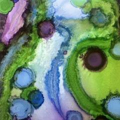 Beautiful , Unique , Original Hand Made -Alcohol Ink Painting on Plastic Resin
