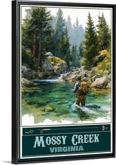 Mosey Creek Virginia Fly Fishing Travel Poster for Prints Framed or Canvas