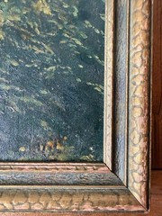 Early 20th C American Oil Painting Mountain Landscape Framed Signed Indistinct
