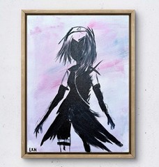 Laeknapes Abstract Art 12X16 Canvas Home Gallery Expressionist Sakura Naruto