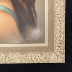 Vintage 1971 Portrait Oil Painting Brunette Woman w/Blue Eyes Signed M. Witt