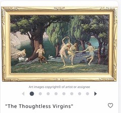 Kentucky Mural Artist Andrew Thomas Schwartz Study Oil Painting. Dancing Nymphs