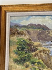 ANTIQUE CALIFORNIA BEACH PAINTING COASTAL IMPRESSIONIST CLIFFS SEASCAPE KEFFER