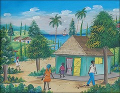 Haitian Art – Going Inside by Serge Pierre 10 x 12