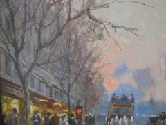 Painting Original Paris Street Scene Italian Artist Novi After Edouard Cortes