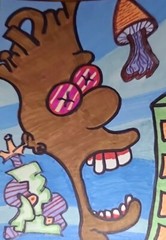 Original Art Paintings Mushroom City Jamican Bart King Of Hill Crown Building…