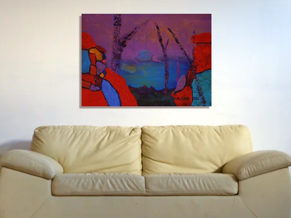 Original 26”x38” Acrylic, Signed, Abstract