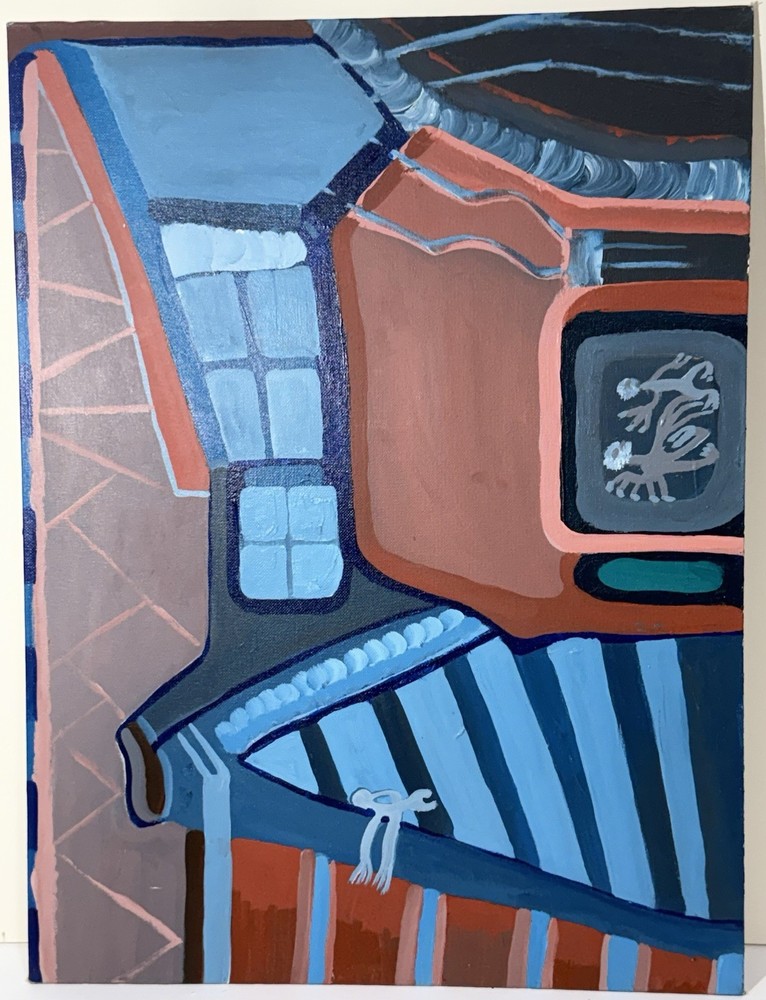Visionary Expressionist Dream Painting By New York Outsider Artist Louise Abrams