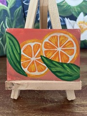 ACEO Original Fruit food themed Gouache Painting by Nicole Tiffany Art
