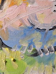 Aleph Original Art Cat 14×11 Abstract Expressionist Animals Painting Canvas