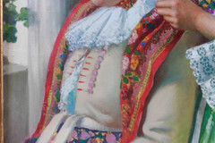 Attributed to Joza Uprka (Czech) „Slovakian Woman“ A Rare Oil on Canvas Painting