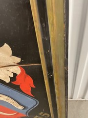 coat of arms planks of wood artist painted stunning 41″ x 39″ great antique