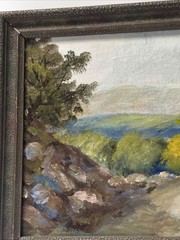 Antique American Landscape Painting Small Gem Impressionist Listed Oil 1910’s