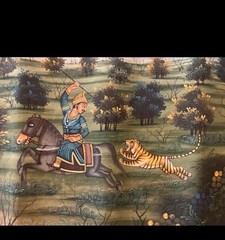 Rajasthani mughal painting on silk like material. Rare!!