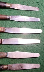 6 Painting Pallets With Wood Handles, 3 Are Unmarked,3 Are Lowe Cornwell