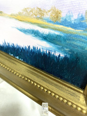 Vintage FRAMED Minimalist INPRESSIONIST LANDSCAPE by Karen Chandler (American)