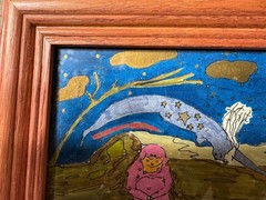Toby Outsider Art „A Robed Female“Mixed Media Painting – Signed And Framed