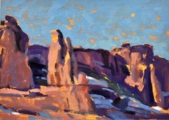 Carl Dalio ORIGINAL Fine Art Oil Painting – 5″x7″ Arches National Park
