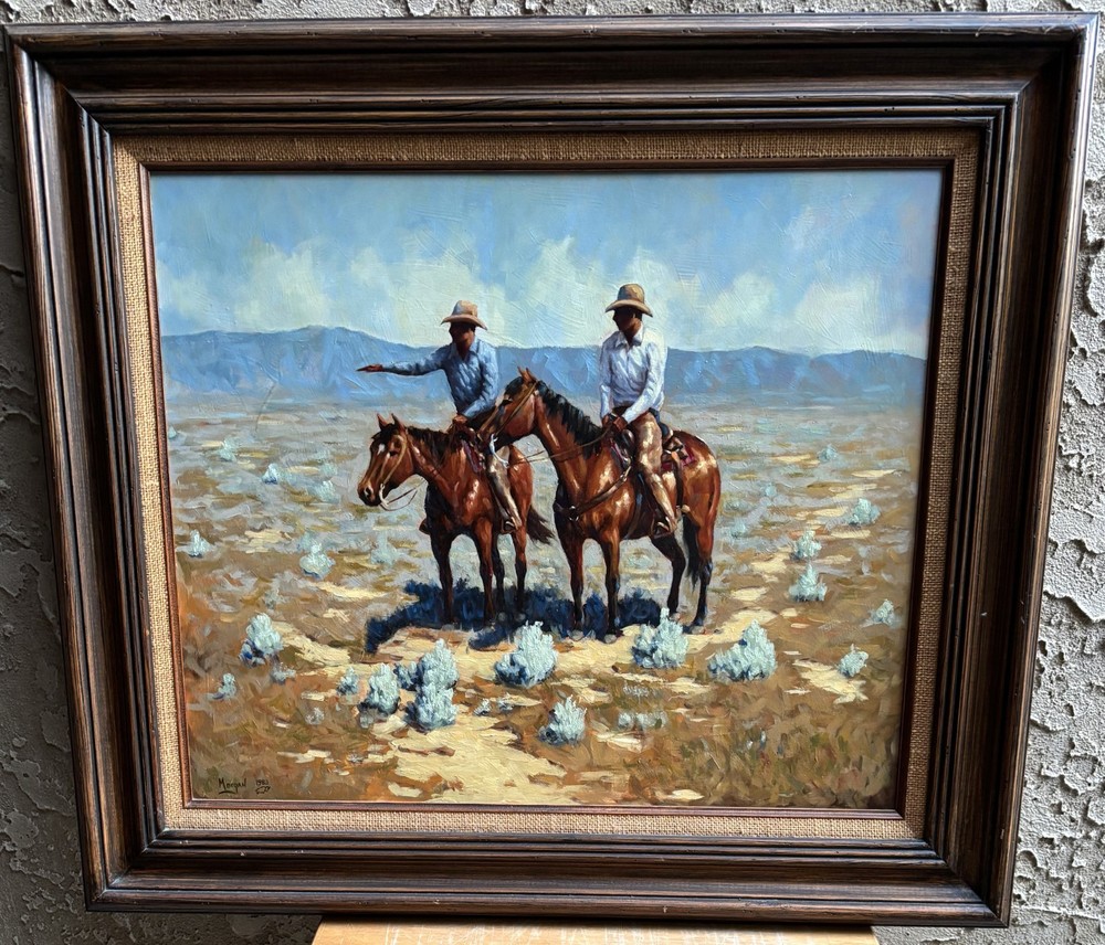 Vintage Cowboys of the American West Original Oil Painting