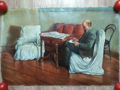 Vintage Oil Painting Lenin in Smolny Soviet USSR Socialist realism 246х150 cm