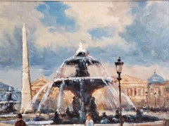 Manner of EDOUARD LEON CORTES „Place de la Concorde“ Oil on Canvas