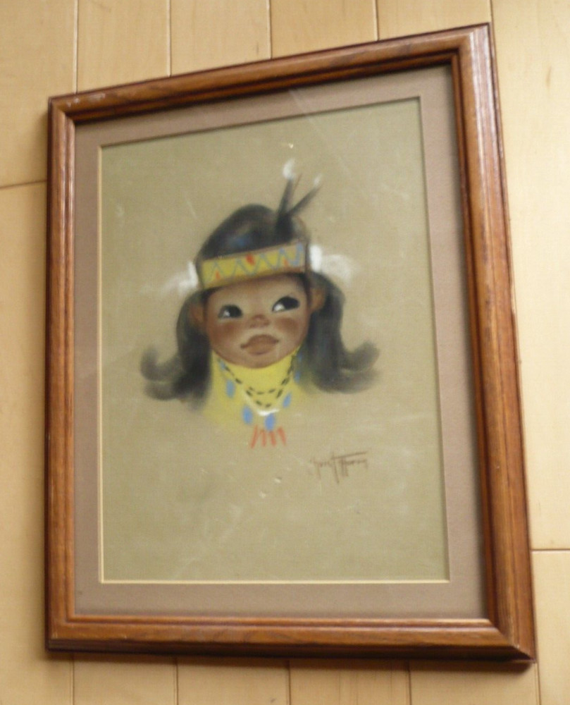 GERDA CHRISTOFFERSEN, LISTED LITTLE INDIAN CHILD, MONTANA CANADA MODERN FOLK ART