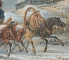 Alexander Osipovich Orlowski (1777-1832) „Traveling in a Kibitka-Sledge“, 1828