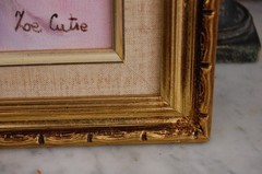 VTG 1980’S SMALL FRAMED ORIGINAL OIL ROSE FLOWERS BOUQUET CUBAN ARTIST ZOE CUTIE
