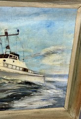 1957 Oil Painting-Coast Guard Boat CG 95304-Virginia Artist Ivy Lee Brownley
