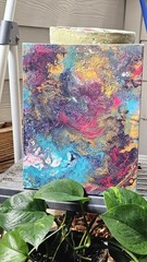 Abstract Fluid Art Acrylic Painting Wall Art – Unframed Canvas, Single Piece