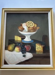 Antique Drawing Pastry Cake Bakery 19th Century Still life Dessert Mystery 1871