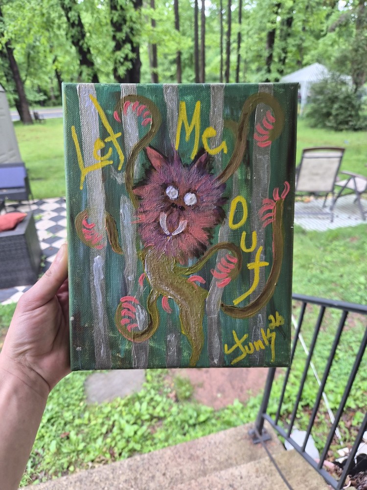 Let Me Out Acrylic Painting Original Art, Ocean Themed, Signed