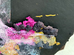 PAT PATRICIA LEA ABSTRACT PAINTING 3D COLLAGE MOUNTAIN LANDSCAPE KANSAS CITY MO