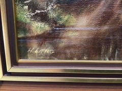 Heather Lang Tranquility Banksia Park Heildberg Framed Oil Painting