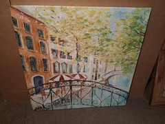 Fabrice de Villeneuve „Venice Canal“ Stretched Canvas Wall Art.