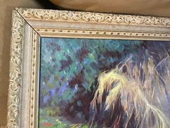 Louis Absalon „Abstract Scene“ Oil Painting – Signed And Framed