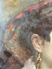 Curiosity Portrait Of A Blind Woman Late 19th Century Monogrammed On The Back