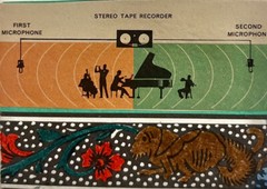 aceo OOAK original collage by MaryAnn Lucas vintage band recording in stero