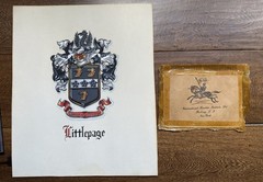 Vintage Dragons & Knight Heraldic Littlepage Family Crest Coat of Arms New York