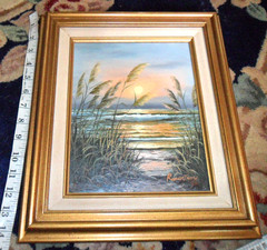 Vintage Framed Seascape Oil Painting By Robertson 24 1/2″ X 20 1/2″