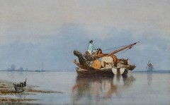 William Harry Williamson (1820-1883) – 1865 Watercolour, The Logging Barge
