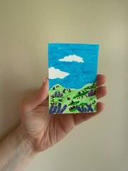 aceo original art wildflower series – little blue sky