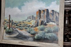 vintage Desert painting by American Painter C. Mason