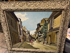 Framed Painting – European street scene Elizabeth Baroni Artist ￼