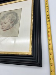 Peter Paul Rubens – Face Of A Baby- Framed/Signed 20 X 23 Nicolas Rubens Aged 2y