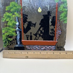 Vintage Laiche Hand Painted Slate New Orleans Jazz Art Bourbon Street 1996